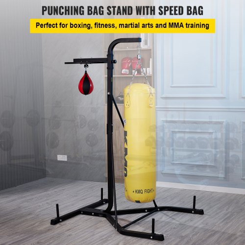 Dual Station Heavy Punching Bag Boxing Stand MMA Trainer Fitness Gym 