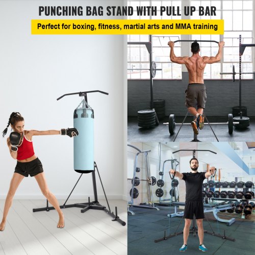 Free Standing Foldable Boxing Bag & Chin Pull Up Bar Stand Punching Bracket 