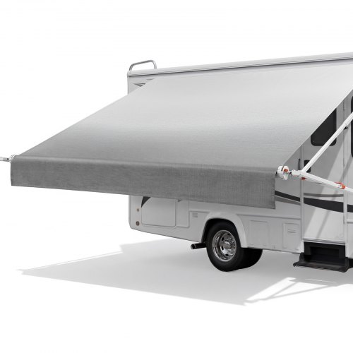 

VEVOR Manual RV Awning Complete Kit, 10.12FT Retractable RV Awning with Aluminum Alloy Frame & Waterproof PVC Fabric, Outdoor Camping Trailer Awnings Fit Most RVs (10FT Type, Gradient Gray)