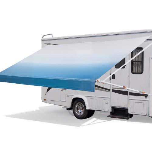 Vevor Manual RV Awning Complete Kit, 20.12FT Retractable RV Awning With Aluminum Alloy Frame & Waterproof PVC Fabric, Outdoor Camping Trailer Awnings-image
