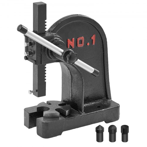 VEVOR Arbor Press, 1 Ton Manual Arbor Press, 15 cm Maximum Height, Cast Iron Heavy-duty Manual Desktop Arbor Press, Precision Hand Press for Stamping, Bending, Stretching, Forming