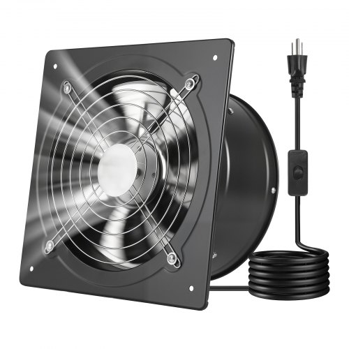 

VEVOR 10 Inch Exhaust Fan, 988 CFM High Velocity Wall Mount Vent Fan with On/Off Control, Low Consumption, Portable Ventilation Extractor for Attic,Garage,Basement,Workshop,Kitchen, Chicken Coop,Black