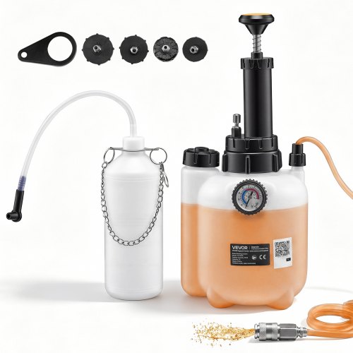 Vevor Brake Bleeder Kit, 3L Manual Brake Fluid Bleeding Kit With 1L Waste Bottle & 4 Master Cylinder Adapters, One-Person Professional Brake Fluid Pre-image