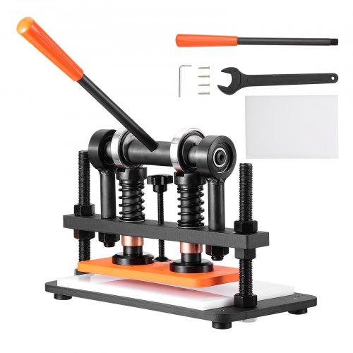 

VEVOR Leather Cutting Machine, 10.2 x 4.7 in Embossing Plate Manual Die Cutter, 0.47 in Pressure Stroke Dual Guide Shafts Die Cut Machine, Leather Embossing Machine for Various of Materials