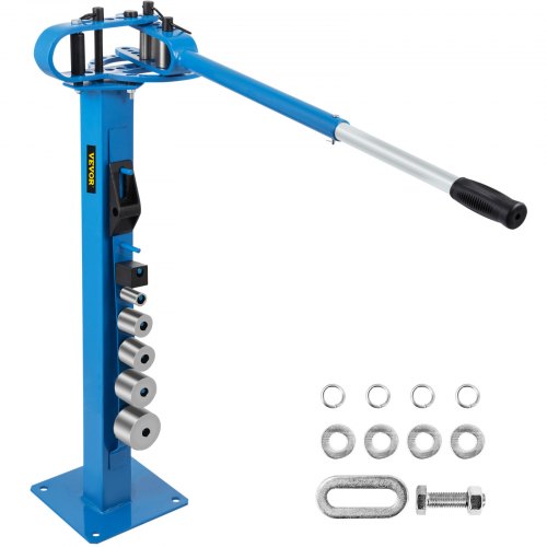 

VEVOR YP 38 Pedestal Floor Compact Bender 7 Dies Versatile Compact Metal Tubing Bender 44' Mount Powdercoat Telescoping Handle Maximum 5/8" Thick 1-15/16" Width