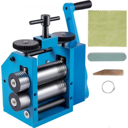 VEVOR Rolling Mills 3/76mm Jewelry Rolling Mill Machine Gear Ratio 1:2.5 Wire Roller Mill 0.1-7mm Press Thickness Manual Combination Rolling Mill For