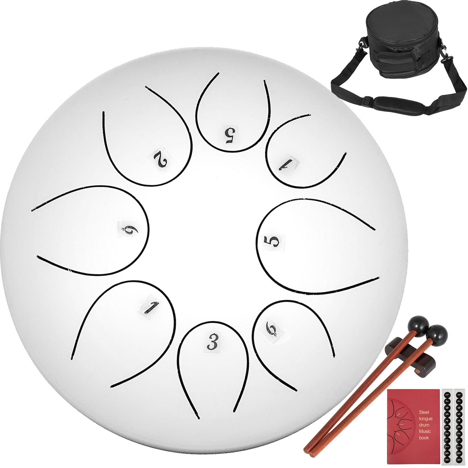 Steel Tongue Drum 8 Notes 10 inches Percussion Instrument with Bag, Book, Mallets от Vevor Many GEOs