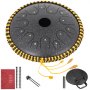 Tongue Drum 14 Notes Dish Shape Drum 14.9 Inches Dia. With Rope Decoration Black