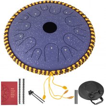 Tongue Drum 14 Notes Dish Shape Drum 14.9 Inches Dia. With Rope Decoration Purple