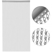 New Premium Quality Aluminum Metal Chain Fly Pest Insect Door Screen Curtain Control SILVER