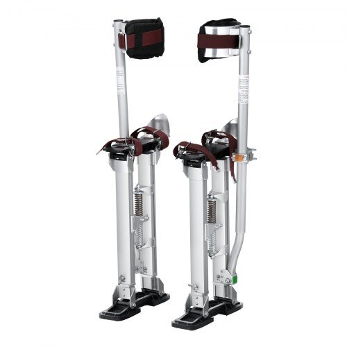 

VEVOR Drywall Stilts, 18''-30'' Adjustable Aluminum Tool Stilts with Protective Knee Pads, Durable and Non-slip Work Stilts for Sheetrock Painting, Walking, Taping, Silver