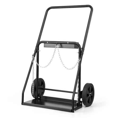 VEVOR Dual Welding Cylinder Cart, Oxygen Acetylene Tank Cart with 440LBS Static Weight Capacity, 10-Inch Solid Wheels and Tank Storage Safety Chains,