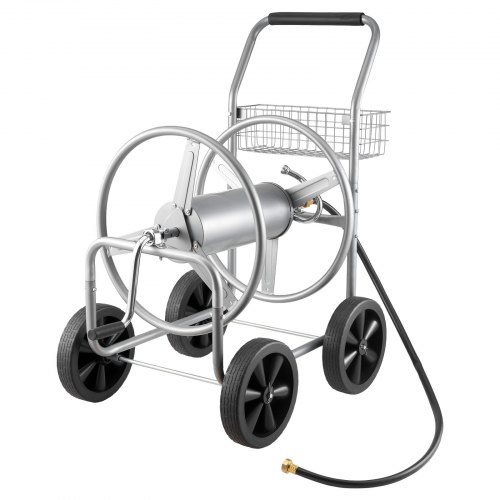 

VEVOR Hose Reel Cart, Hold Up to 250 ft of 5/8’’ Hose, Garden Water Hose Carts Mobile Tools with 4 Wheels, Heavy Duty Powder-coated Steel Outdoor Planting with Storage Basket, for Garden, Yard, Lawn