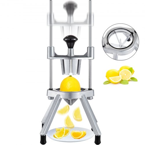 

VEVOR 4-Section Commercial Easy Wedger Stainless Steel Blade Fruit Lime Slicer, Lemon Cutter for Home Bar Restaurant