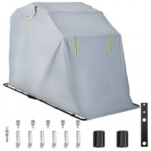 Small Silver Motorcycle Shelter Storage Cover Tent Garage Ventilation Points