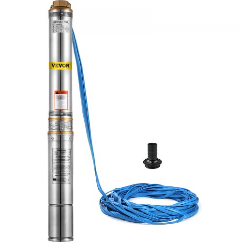 Vevor Submersible Well Pump, Deep Well Pump 24gpm 380 Ft, 1.5hp Stainless Steel
