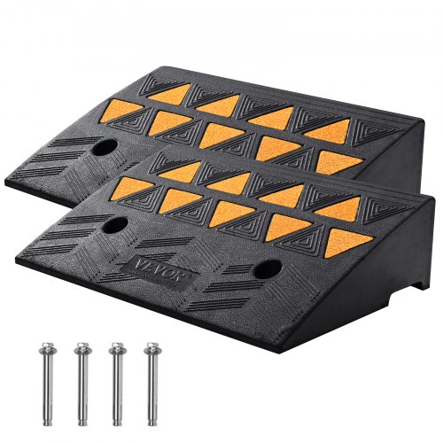 VEVOR Rubber Curb Ramp 2 Pack, 5″ Rise Height Heavy-Duty 33069 lbs/15 T Capacity Threshold Ramps, Driveway Ramps with Stable Grid Structure for Cars,