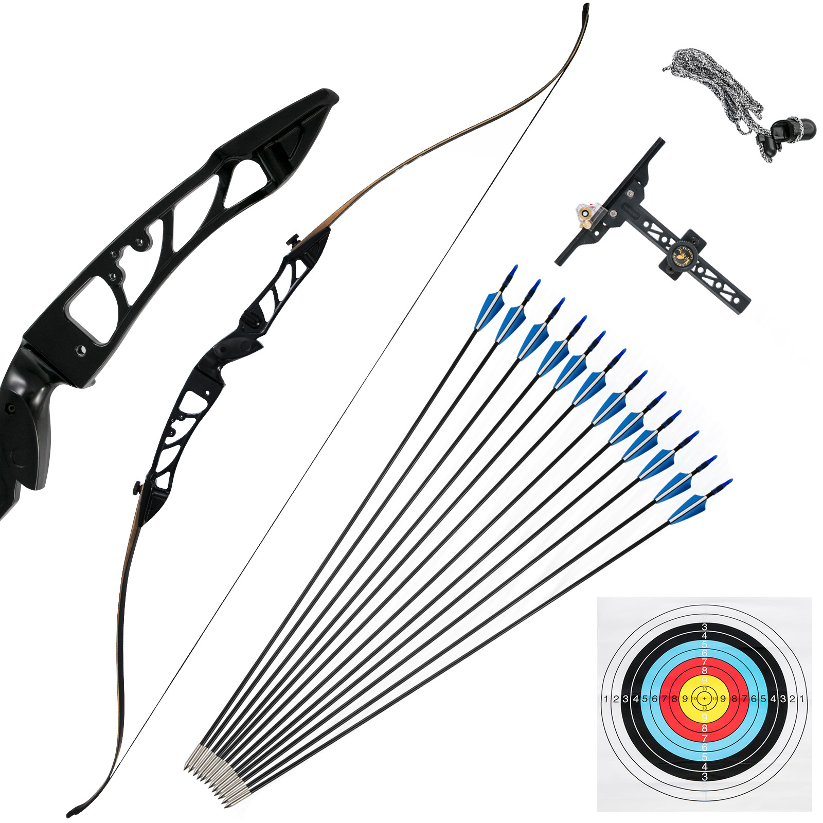 Takedown Recurve BowSet 18LBS Archery BowArrow Adults Youth Shooting Practice от Vevor Many GEOs