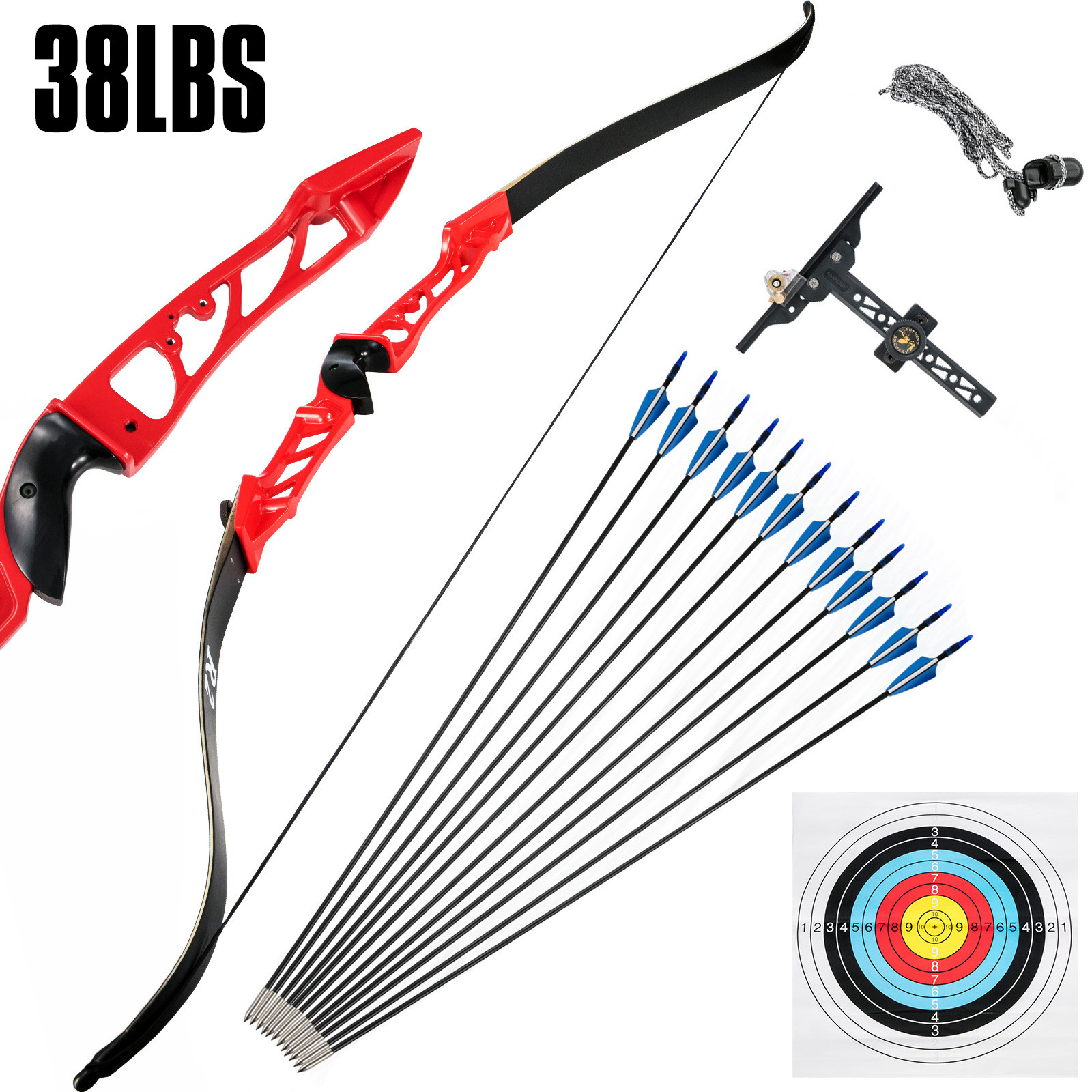 Takedown Recurve BowSet 28LBS Archery BowArrow Adults Youth Shooting Practice от Vevor Many GEOs