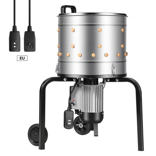 

VEVOR Chicken Plucker Machine, 15.7 in Drum, 550W & 275RPM Electric Chicken Plucking Machine with 114 Soft Fingers & Transport Wheels, Stainless Steel Feather Remover for Processing 1-2 Chicks Once