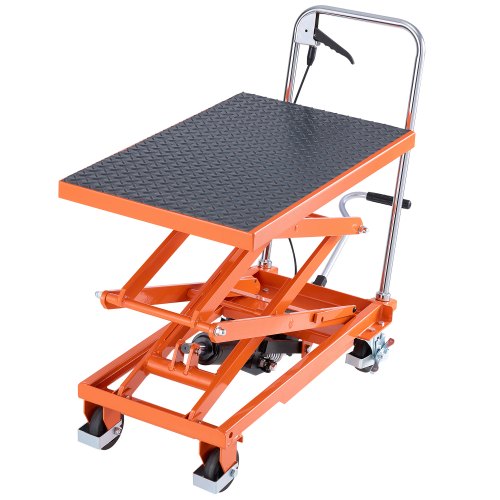 

VEVOR 120 cm Hydraulic Lift Table Double Scissor Lift Cart 226.8 kg Non-slip Pad