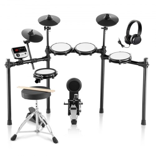 

VEVOR Electric Drum Set, 32 Drum Kits & 480 Sounds Electronic Drum Kit, USB MIDI Supported 8 in Quiet Mesh Snare Electric Drum Set with 10 in Cymbals Drum Sticks & Headphone, for Beginners & Adults