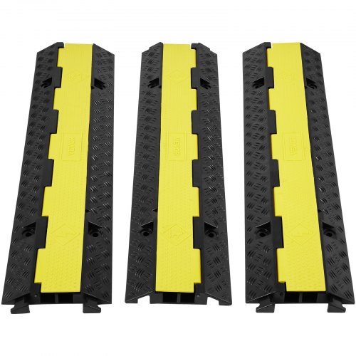 VEVOR 3 PCs Cable Protector Ramp 2 Channel 12000 lbs Load Wire Cable Cover Ramp
