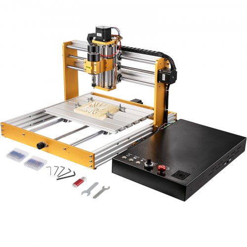 VEVOR Router Machine, 3040 Engraver Milling Machine with Offline Controller Limit Emergency-stop, DIY 3 Axes Cutting Kit for Wood Metal Acrylic MDF, 400 x 300 100 mm Large Working Area | VEVOR