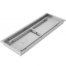 VEVOR Fill-in Fire Pit Pan Burner Natural Gas Fire Pit Burner 32x12 Inch Fire Pit Pan 8.4 LBS Stainless Steel Fill In Pan Linear Fire Pit Pan Metal Square Burner Heater