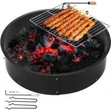 36" Steel Fire Ring Forrest Service Heavy Duty Camping Park Hot High Quality