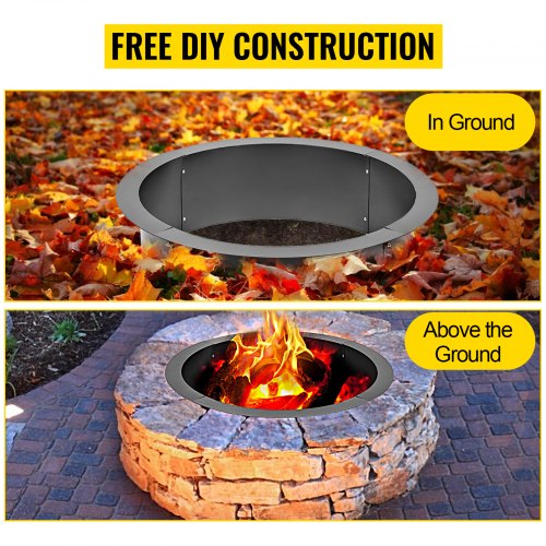 42 Diameter Steel Fire Pit Liner Ring, 24 Inch Fire Pit Ring Liner