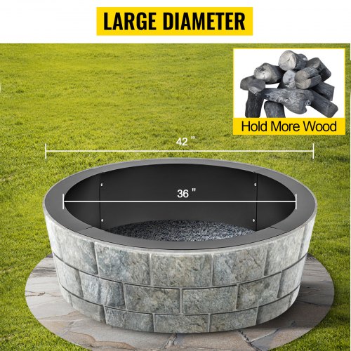 Steel Fire Pit Liner Ring Heavy Duty, Fire Pit Liner Round