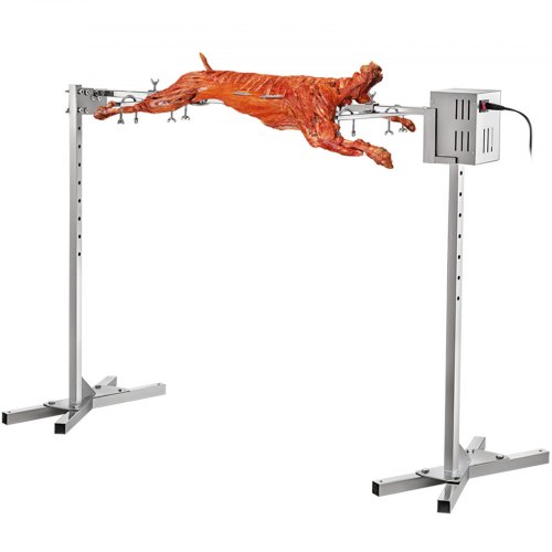 Outdoors Stainless Steel 125 lb Capacity Dual Post Campfire Rotisserie System 4RPM & 45W Motor Adjustable Hight 17"-31"