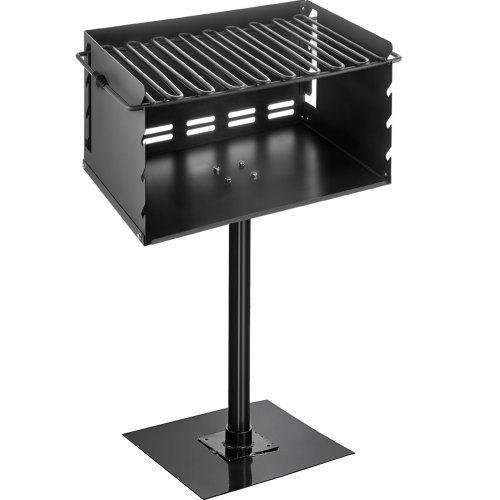 

VEVOR Outdoor Park Style Grill, 20 x 14 Inch Park Style Charcoal Grill, Carbon Steel Park Style BBQ Grill, Adjustable Park Charcoal Grill, Stainless Steel Grate Outdoor Park Grill with Base Plate