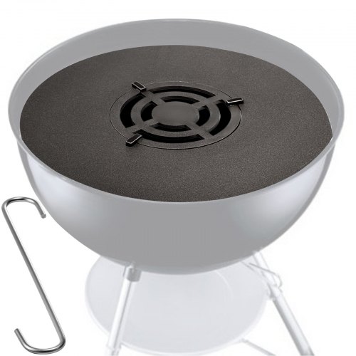 Vevor 40" Replacement BBQ Grill Griddle Grate, Carbon Steel Griddle Grill with Center Grate, Easy Maintenance Grate Insert For 18 Inch Kettle BBQ, Griddle Grill Attachment for Round Grills, Burgers