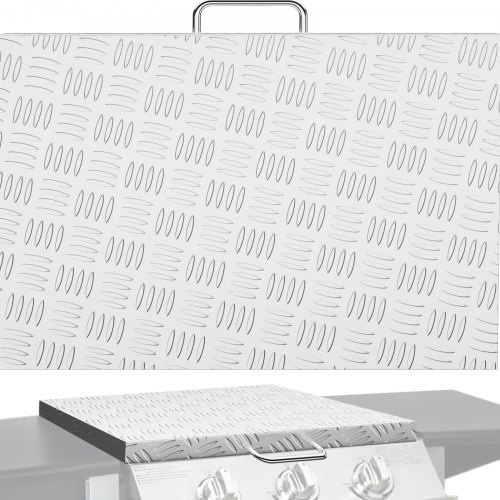 VEVOR Griddle Lid Cover, Work with 36" Blackstone Griddle, Aluminum Diamond Plate Steel Flat Top Griddle Cover, Waterproof Griddle Hard Cover with Heatproof Handle