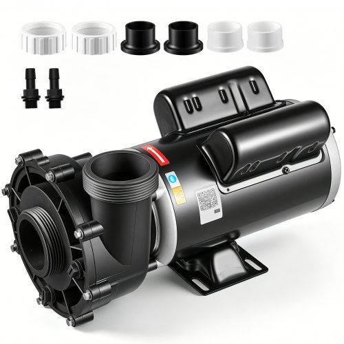 Vevor SPA Pump 3HP Hot Tub Pump 2 Speed 48 Frame with 1.5" & 2" Port, 230V, 190 GPM High Speed & 90 GPM Low Speed, 90° Rotational Interface, SPA Bath Water Circulation, Compatible with OEM Models