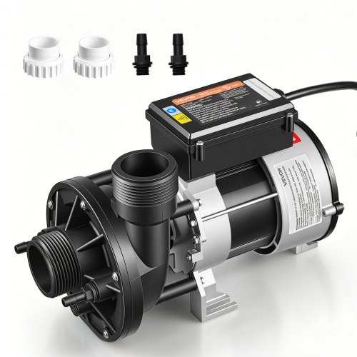 VEVOR SPA Pump 1.5HP Hot Tub Bath Pump 115V 119GPM Flow Rate with 1.5" Port, 90° Rotational Interface, 54 ft Max Lifting Height, Copper Motor, SPA Bath Water Circulation, Compatible with OEM Models