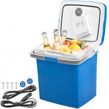 VEVOR Electric Cooler and Warmer, 26L/27 Quart Portable Thermoelectric Fridge, Plug in Refrigerator with Collapsible Handle, 110V AC Home Power Cord & 12V Car Adapter for Camping Travel & Picnics