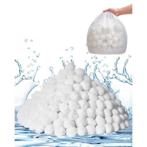 VEVOR Pool Filter Balls for Sand Filter, 2 kg/4.6 lbs, Filter Balls Replace Pool Filter Sand, Reusable Polyester Fiber Filter Media Balls with Wash Bag, for Swimming Pool Above Ground Pool Aquarium Tank