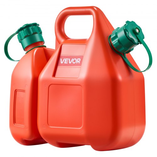 

VEVOR Fuel Container, 6 L, Fuel Tank with Spout & 1.9 L Extra Oil Container, 5.5 L/min Max Flow Rate, Leak-proof and Portable Flat Fluid Container for Most Cars Motorcycle ATV UTV