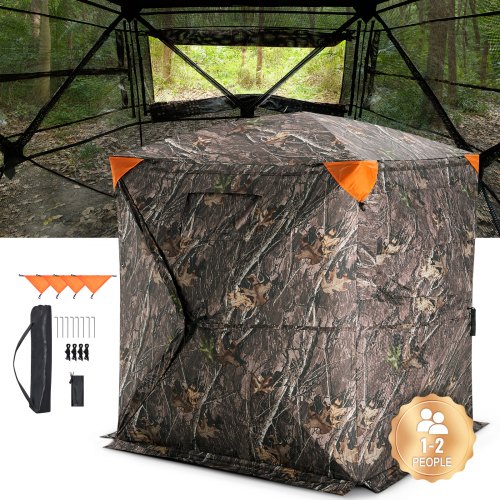 

VEVOR Hunting Blind 270° See Through Ground Blind One-Way Mesh for 1-2 Person