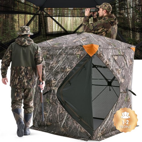 VEVOR Hunting Blind, 270° See Through Ground Blind, 1-2 Person Pop Up Deer Blind for Hunting with Carrying Bag, Portable Resilient Hunting Tent, One-Way See-Through Mesh for Turkey and Deer Hunting VEVOR Hunting Blind, 270° See Through Ground Blind, 1-2 Person Pop Up Deer Blind for Hunting with Carrying Bag, Portable Resilient Hunting Tent, One-Way See-Through Mesh for Turkey and Deer Hunting