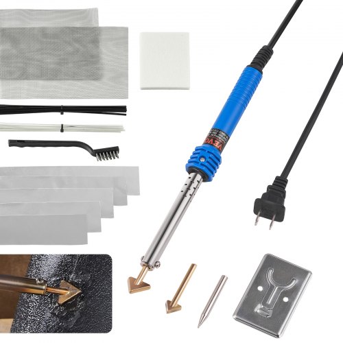 

VEVOR Plastic Welding Kit, 100W Plastic Welder Soldering Iron Gun, Car Bumper Repair Kit with 2 Welding Tips, 1 Soldering Tip, 20 Plastic Welding Rods for Kayak/Toys/Plastic Crack/Electronics Repair