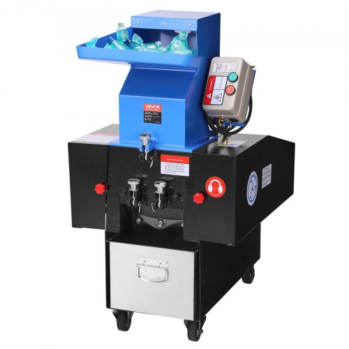 

VEVOR Plastic Shredder Crusher, 3HP/2.2KW Plastic Bottle Grinder Granulator, 100-150kg/h Capacity Pulverizer Recycling Machine with Wheels, SDK-11 Blade & 6mm Mesh for PVC ABS PTFE (220V 60Hz 3-Phase)
