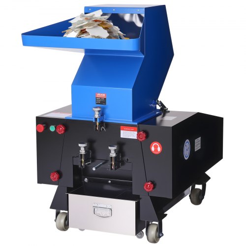 

VEVOR Plastic Shredder Crusher, 7.5HP/5.5KW Plastic Bottle Grinder Granulator, 200-300kg/h Capacity Pulverizer Recycling Machine with Wheels, SDK-11 Blade & 8mm Mesh for PVC PTFE (220V 60Hz 3-Phase)