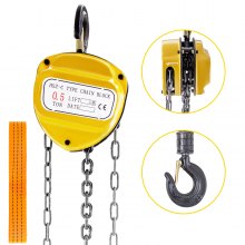 Chain Hoist Chain Block Hoist 1100lbs/0.5ton Manual Chainblock W/ 3m Chain