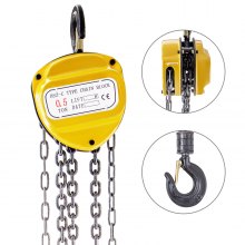Chain Hoist Chain Block Hoist 1100lbs/0.5ton Manual Chain Block w/ 20ft/6m Chain