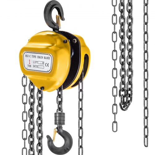 2200lb/4400lb Chain Puller Block Fall Chain Hoist Hand Tool Lifting Chain Hook 