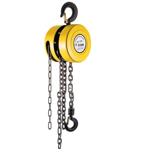 

VEVOR Hand Chain Hoist, 2200 lbs /1 Ton Capacity Chain Block, 20ft/6m Lift Manual Hand Chain Block, Manual Hoist w/Industrial-Grade Steel Construction for Lifting Good in Transport & Workshop, Yellow